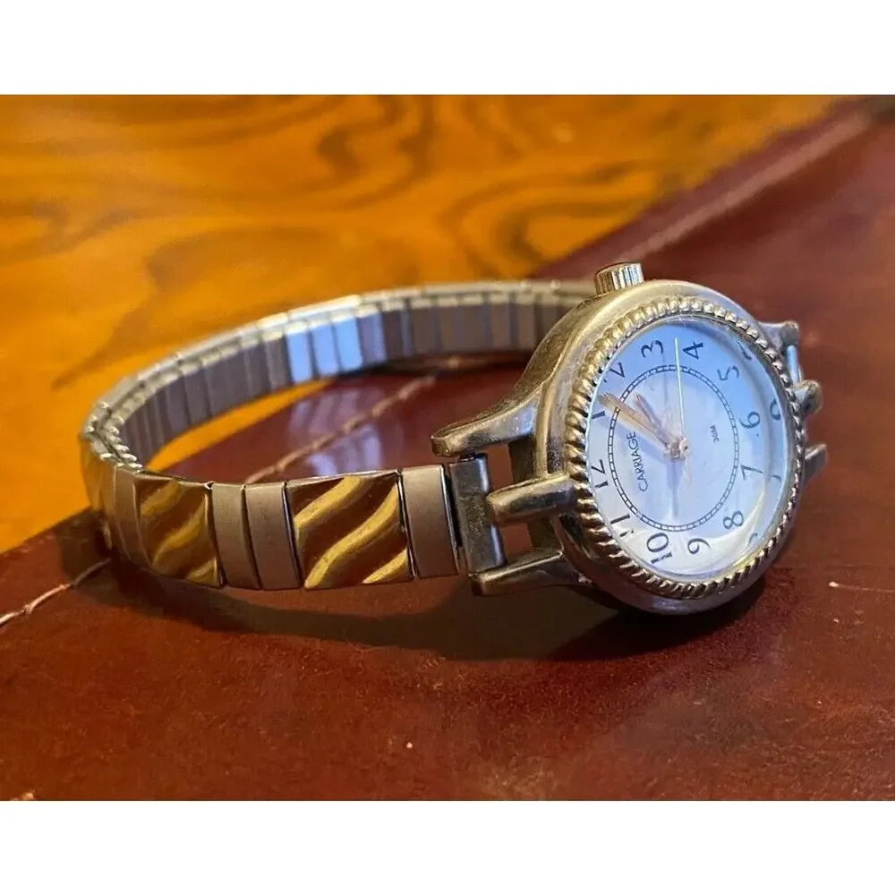 Women's Two Tone Carriage by Timex Watch, Expansion Band, WR to 30M